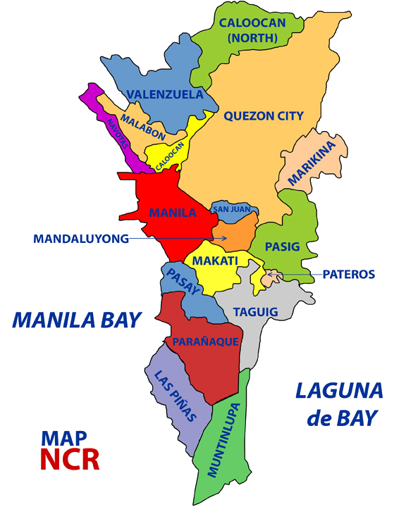 Metro Manila NCR coverage map showing all cities and municipalities